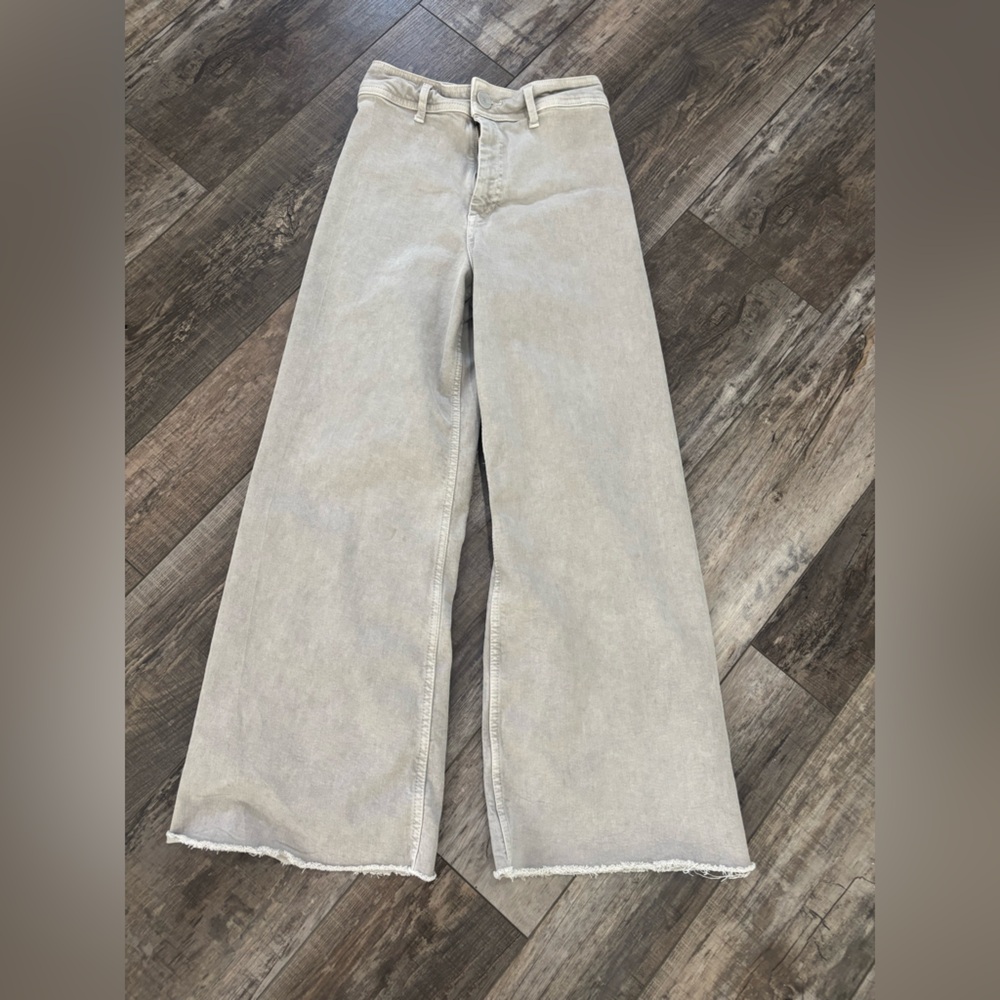 Zara Light Taupe High-Rise Pants